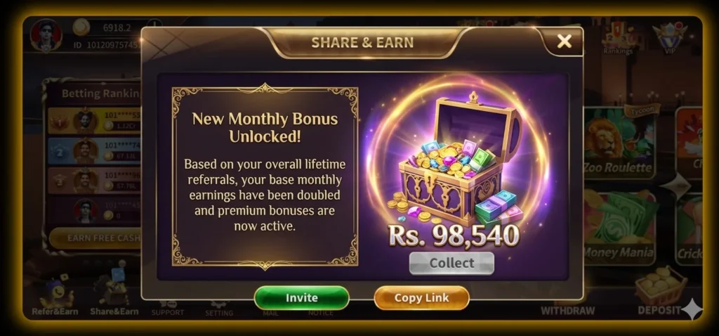 Royal X 777 Download share and earning program image